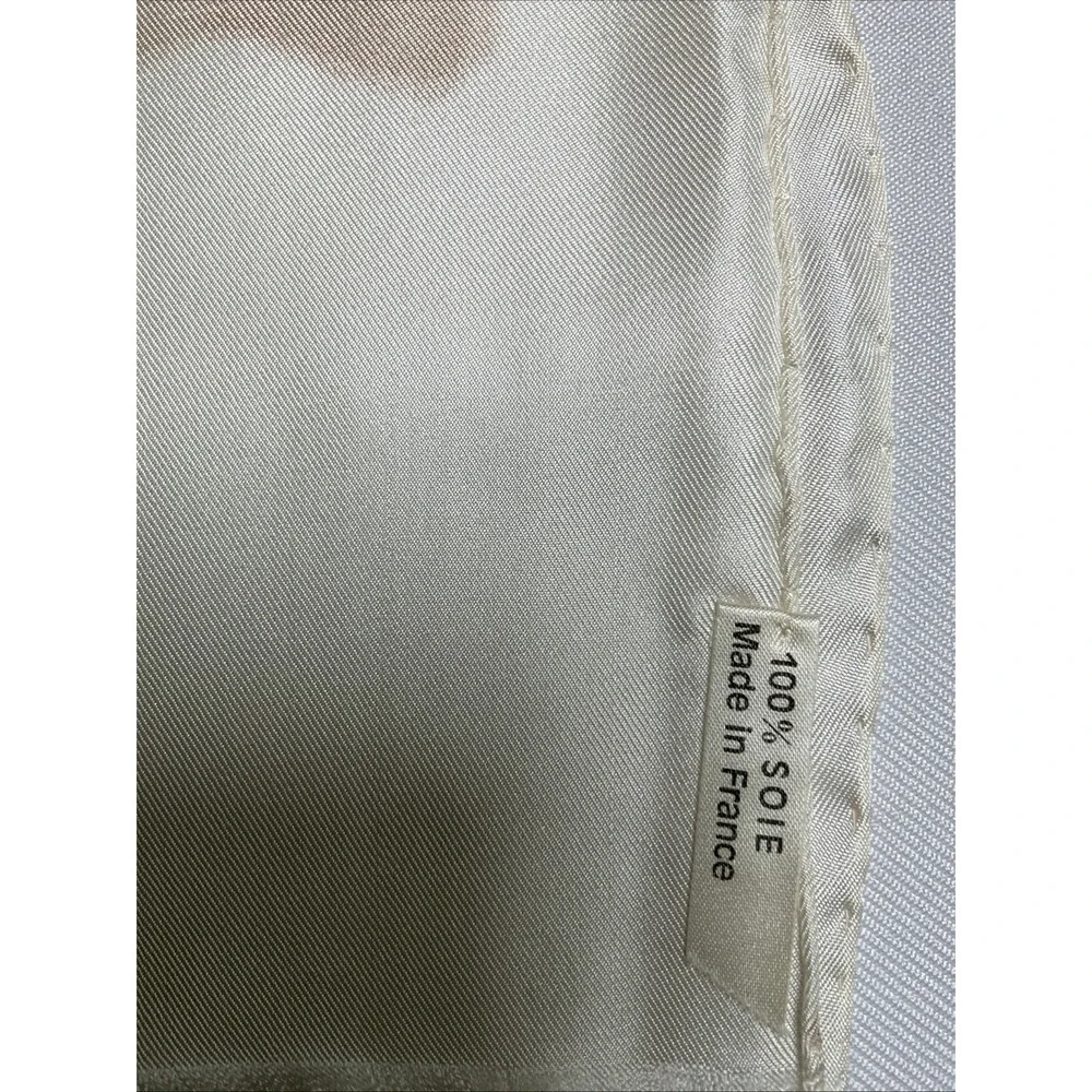Vtg 100% Silk Scarf Made In France Abstract Floral Hand Rolled